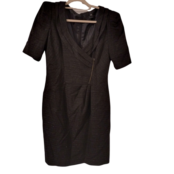 Cue Vintage black Silver Lurex mini dress in size 14 - Picture 4 of 11